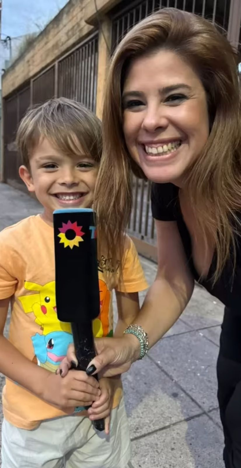 Cecilia junto a su hijo Valentín