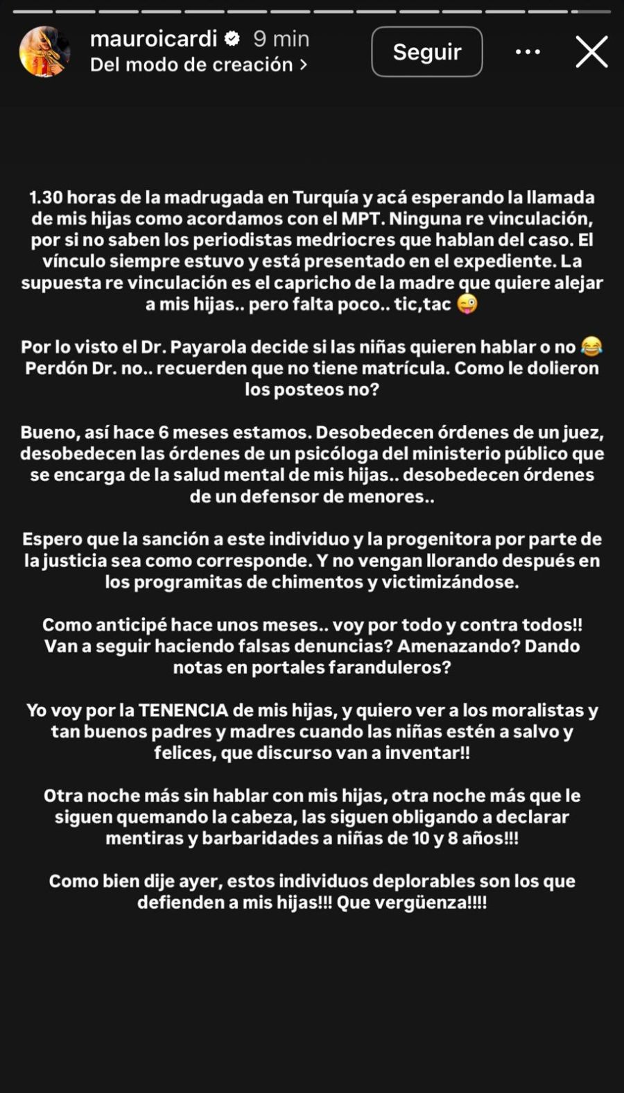 El descargo de Mauro Icardi