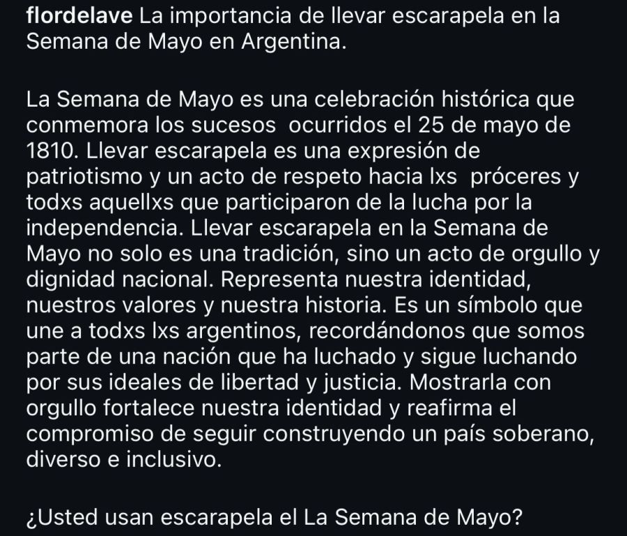 El texto de Flor de la V