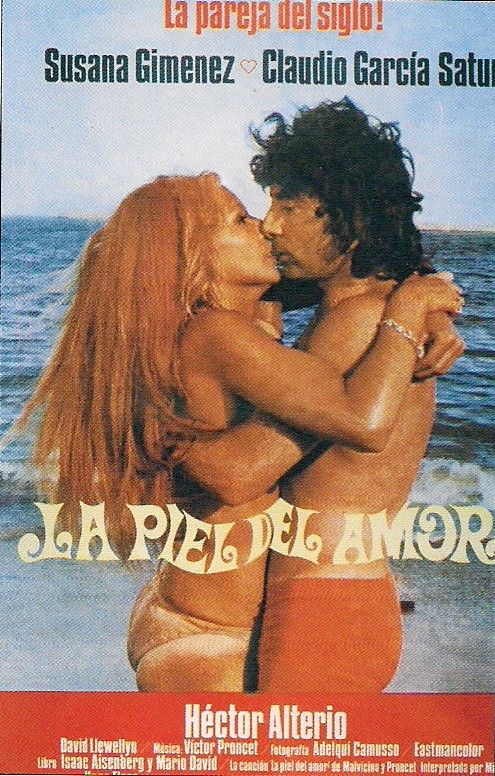 Afiche de La piel del amor, la película protagonizada por Susana Giménez y Claudio García Satur