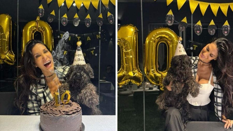 Silvina Escudero y su perro Titán