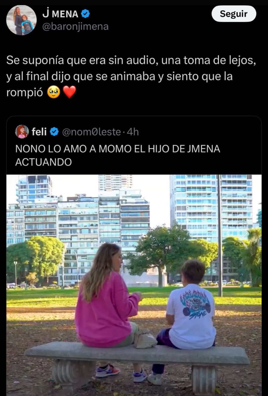 El tierno mensaje de Jimena Barón por el debut actoral de Momo Osvaldo