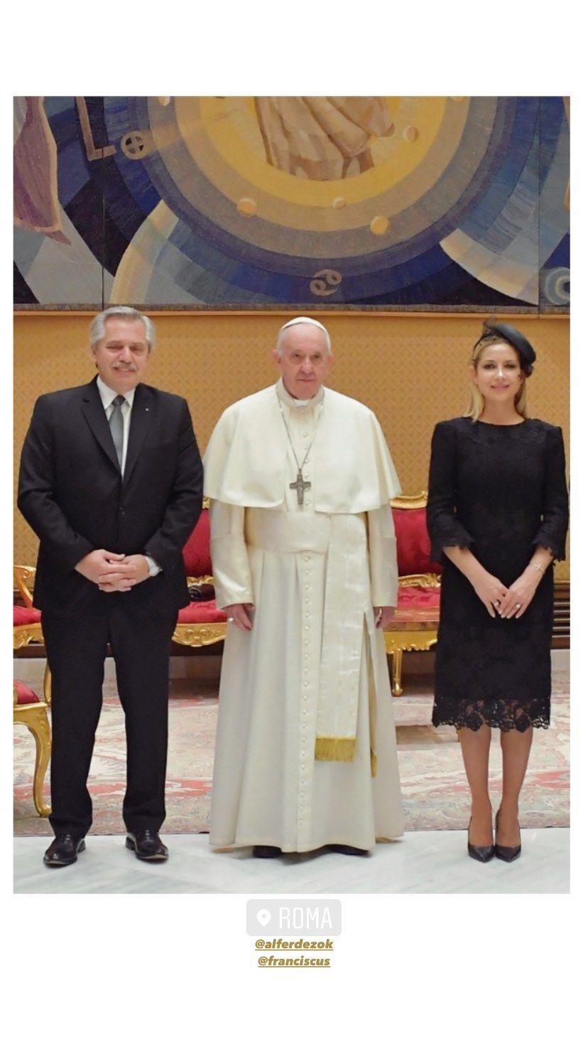 Alberto Fernández, Papa Francisco, Fabiola Yáñez
