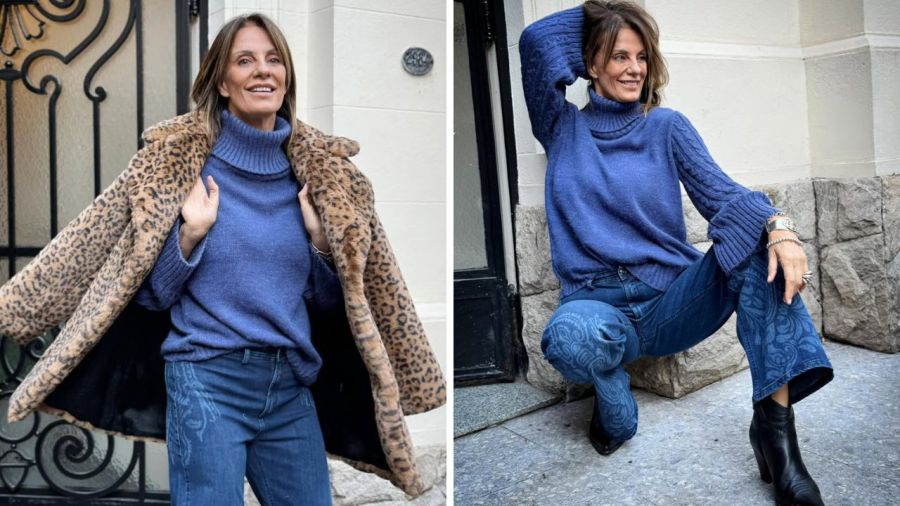 El abrigo animal print y las botas de caña baja de Nequi
