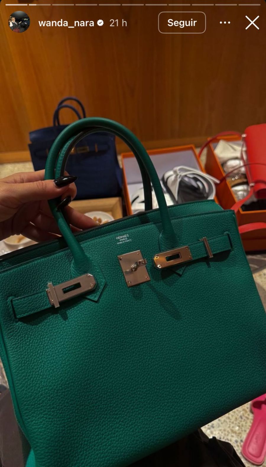 La cartera Birkin 30 de Wanda Nara