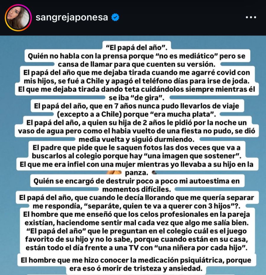 El fuerte descargo de la China Suárez contra Benjamín Vicuña
