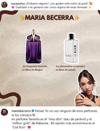 María Becerra confirmó cuál es su perfume favorito
