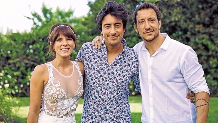 Luego del casamiento, Nicolás y Gimena junto a Santiago