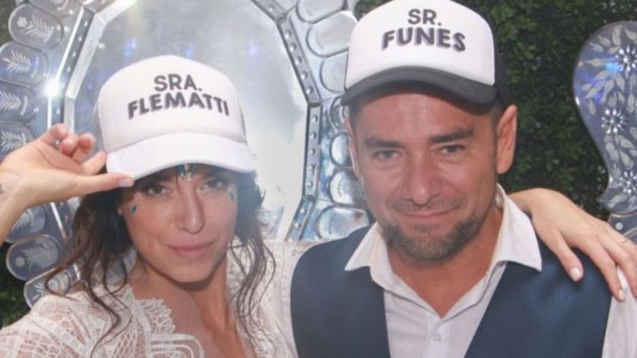 Meme Funes en su casamiento con Cecilio Flematti