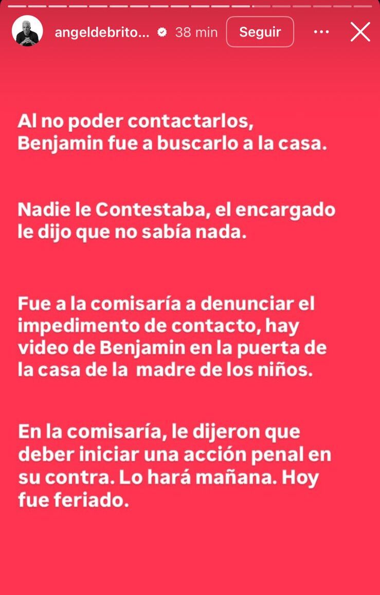 El relato de Ángel sobre la actualidad de Benjamín Vicuña
