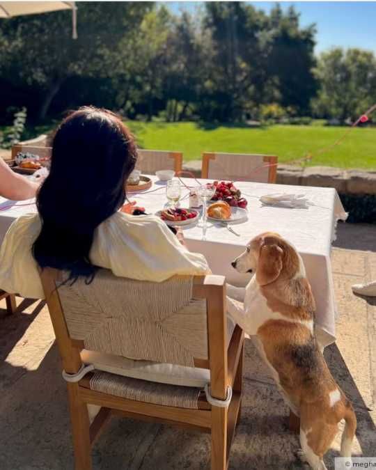 Meghan junto a su mascota