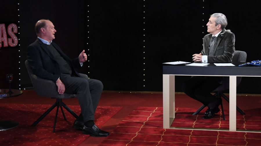 Gustavo Grobocopatel junto a Héctor Maugeri en +CARAS