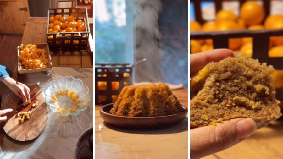 El resultado del budín de mandarinas