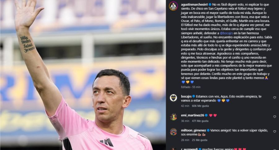 El desgarrador mensaje de Agustín Marchesín