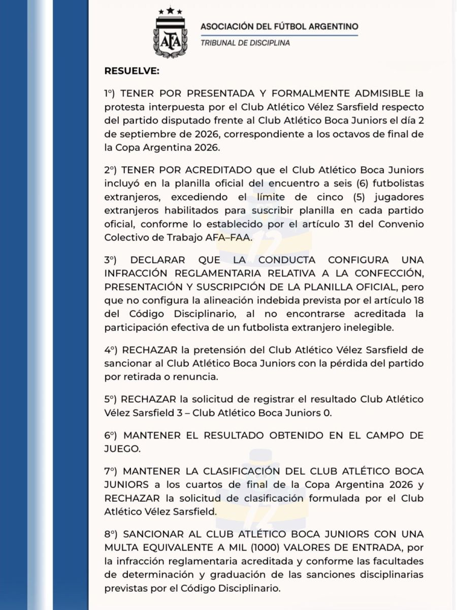 comunicado del tribunal