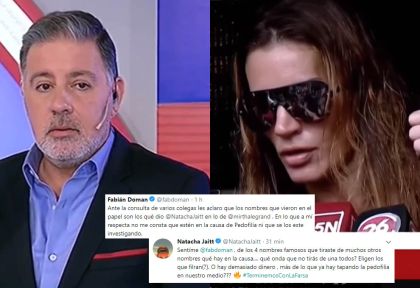 Doman aclaró los nombres que mostró en su programa y Natacha Jaitt se enojó