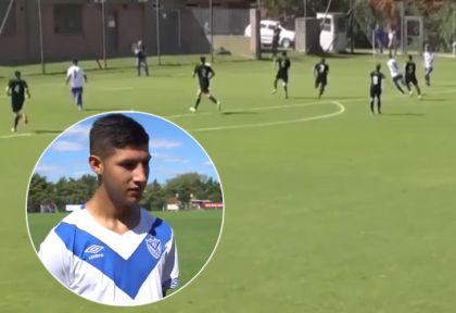 De rabona y al ángulo: el golazo de un juvenil de Vélez