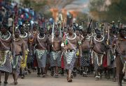 Mswati III en una ceremonia tradicional.