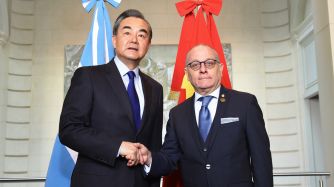 Reunión de cancilleres chino y argentino.