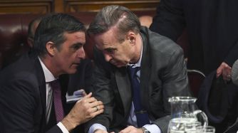 El senador Miguel Ángel Pichetto junto a su par de Cambiemos, Esteban Bullrich.