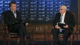 El presidente Mauricio Macri durante el acto por el aniversario de la Bolsa de Comercio de Buenos Aires.