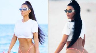 Kim Kardashian tanga rosada 08182018