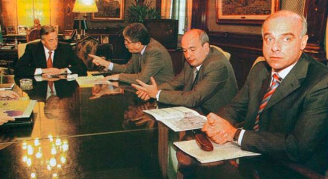 Néstor Kirchner, Julio De Vido, José López y Claudio Uberti.