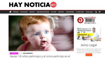 Hay Noticia, el portal donde se publicó la noticia falsa de manera original.