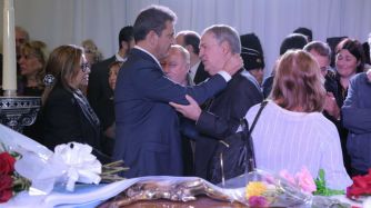 Sergio Massa saludó a Juan Schiaretti en el velorio de José Manuel De la Sota