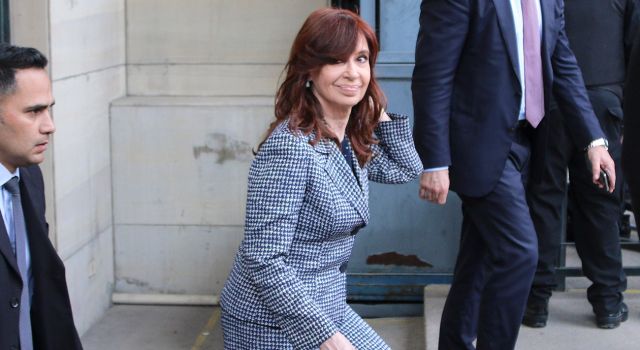 Cristina Kirchner en los tribunales Federales de Comodoro Py.