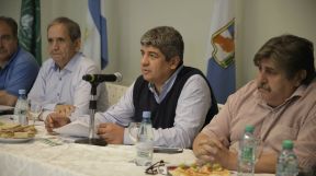 Sergio Palazzo, Pablo Moyano y Ricardo Pignanelli durante el encuentro de Secretarios Generales que conforman el Frente Sindical.
