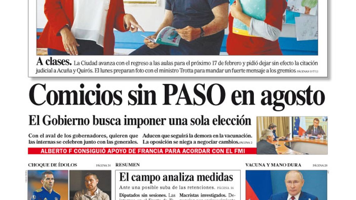 La Tapa Del Diario Perfil De Este S Bado De Febrero De Perfil