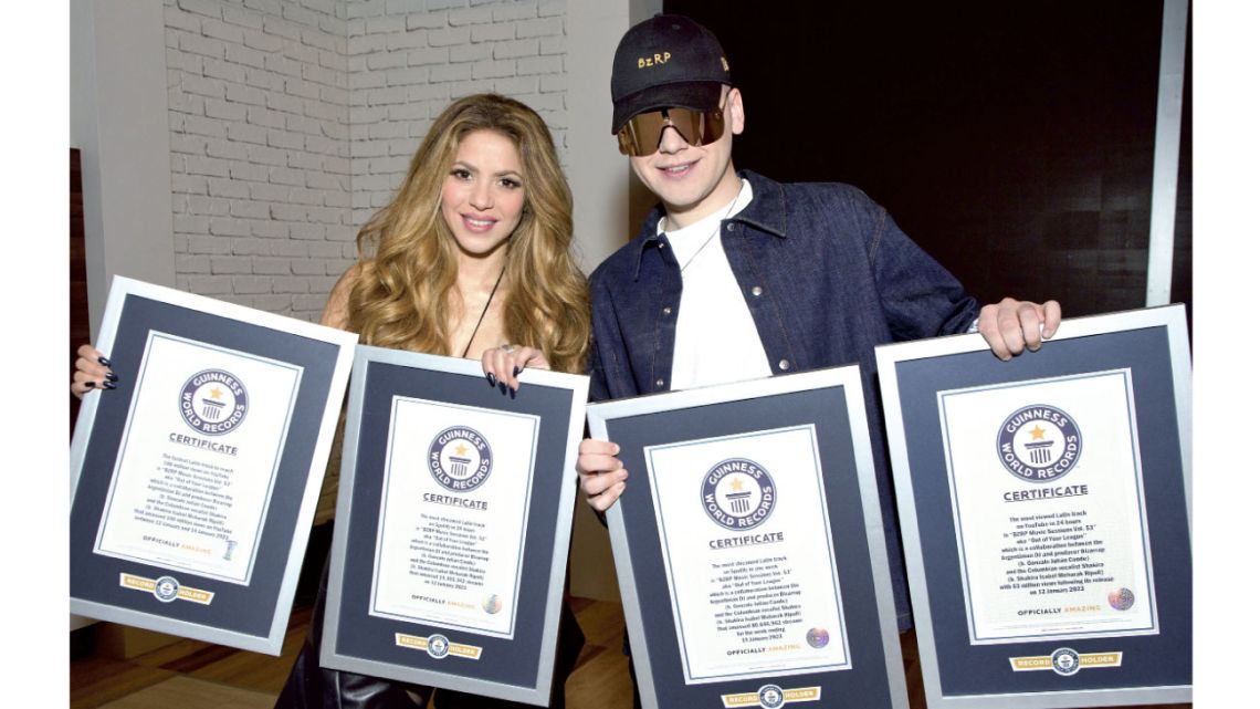 Bizarrap y Shakira lograron cuatro récords Guinness Perfil