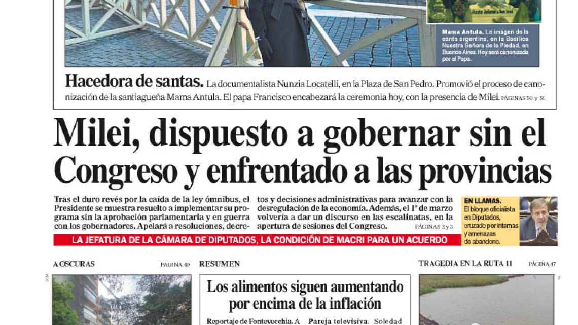 La Tapa Del Diario Perfil Del Domingo De Febrero Del Perfil