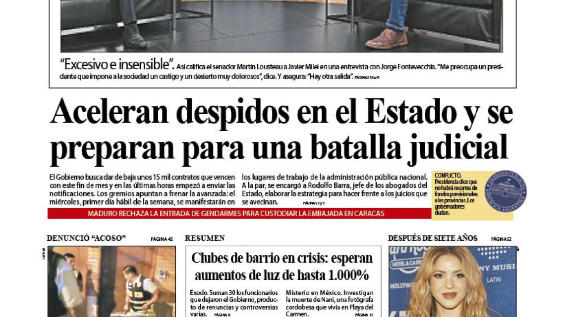 La Tapa Del Diario Perfil Del Domingo De Marzo De Perfil