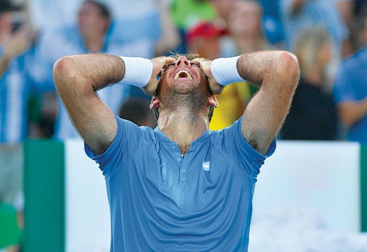 Golpe a golpe. El tandilense y el llanto final, luego de su segundo gran impacto en el torneo. Fue la quinta vez que Delpo le ganó a Nadal en la historia, con ocho caídas. Ahora va por Murray, a quien venció la última vez que chocaron, en 2013.