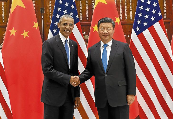 Liderazgo. Obama y Xi Jinping ayer en Hangzhou, donde entregaron el documento a Ban ki-Moon.