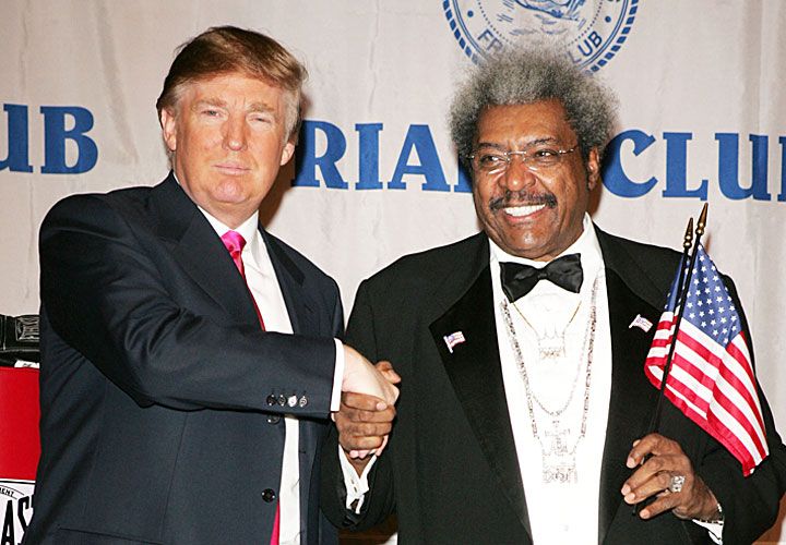 Alta sociedad. El candidato a presidente republicano y Don King, hombre fuerte en el boxeo.