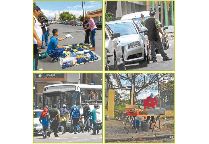 todo por muchos pesos. Puestos de merchandising, trapitos, micros y venta de choripanes son algunos de los negocios que controlan los barras.