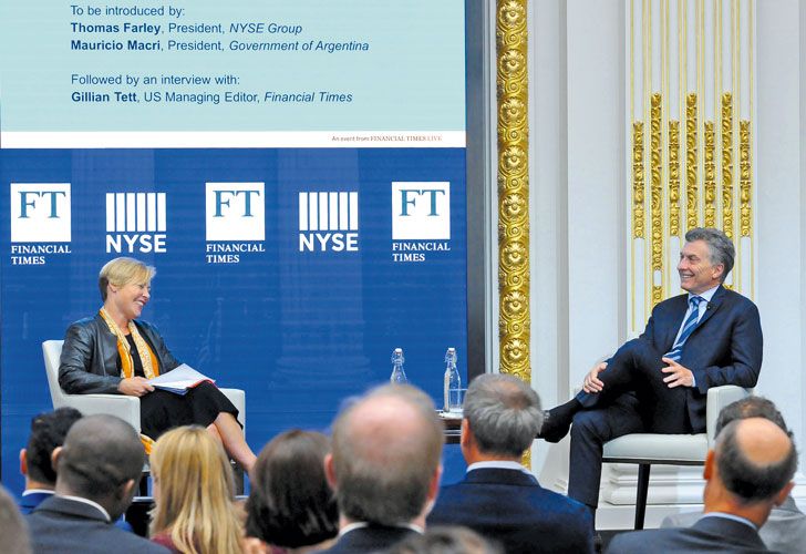 ELOGIADO, pero. Mauricio Macri en un foro del Financial Times. No ascendió en el índice MSCI.
