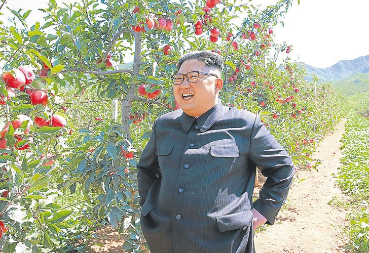 Campestre. El “Querido Líder” Kim Jong-un, en una imagen difundida por la propaganda oficial.