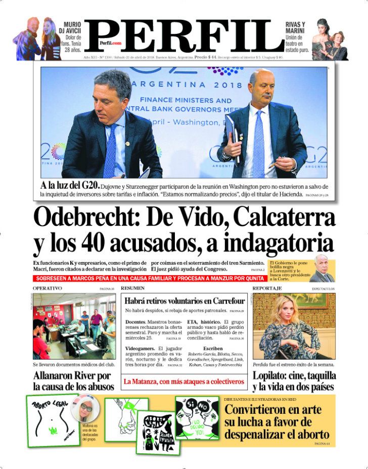 La portada del diario Perfil de este sábado
