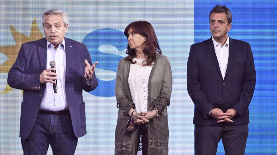 Alberto Fernández, Cristina Kirchner y Sergio Massa.