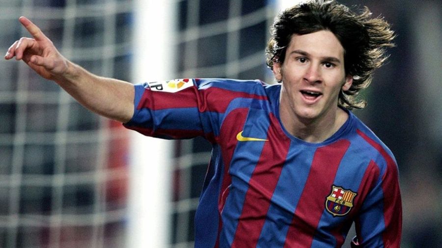 Lionel Messi en sus inicios en el Barcelona