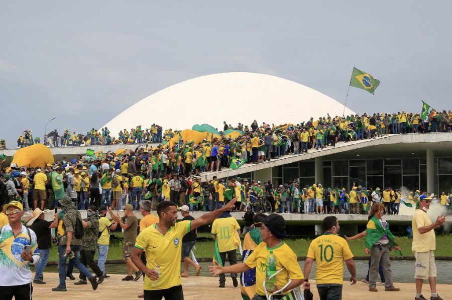 Manifestantes bolsonaristas en Brasilia