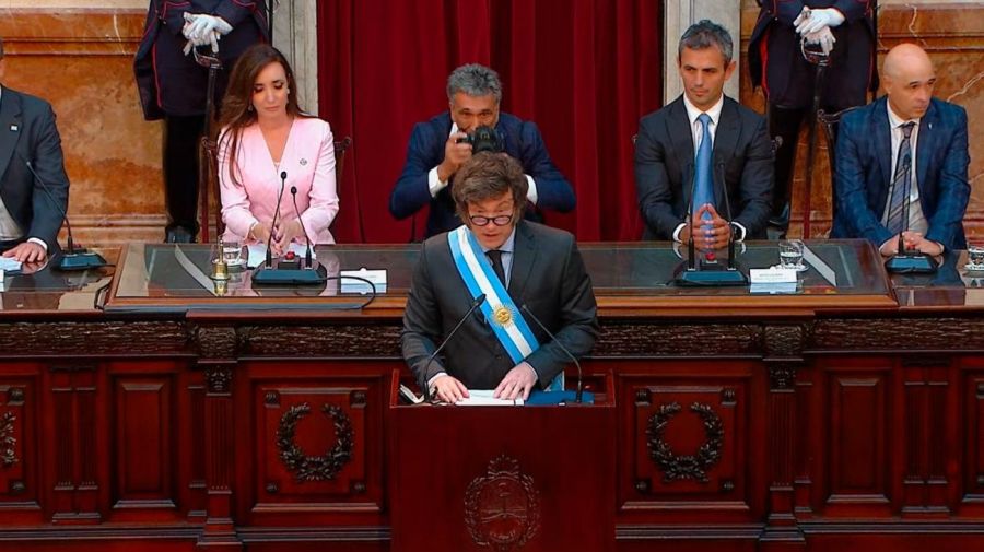 Javier Milei en la apertura de sesiones legislativas