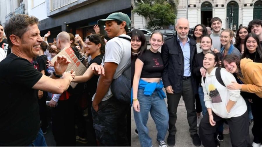 Kicillof y Larreta en la marcha universitaria 