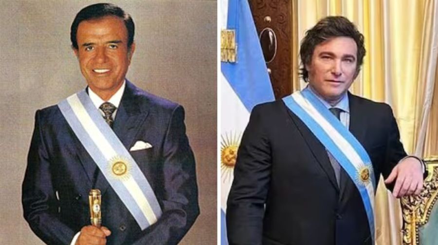 Carlos Menem y Javier Milei con muchas semejanzas. 