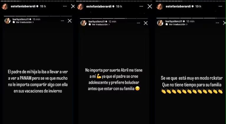 Las publicaciones de Barby Silenzi en su cuenta de Instagram 