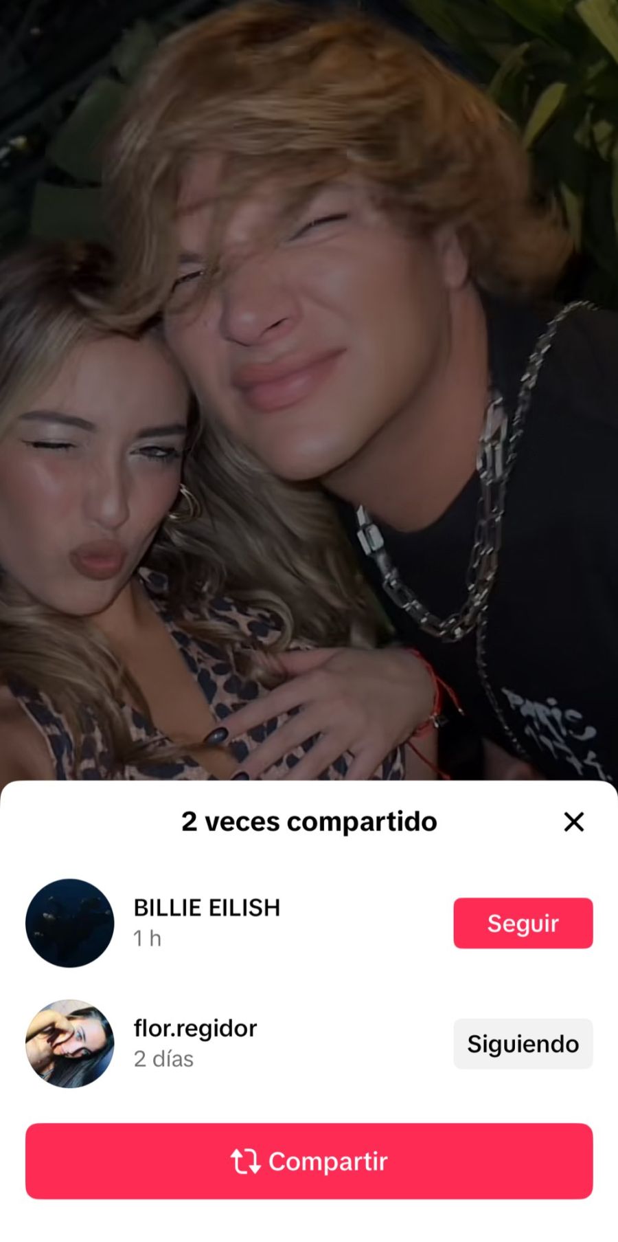 Billie Eilish compartió un video de Florencia Regidor y Emmanuel Vich. 